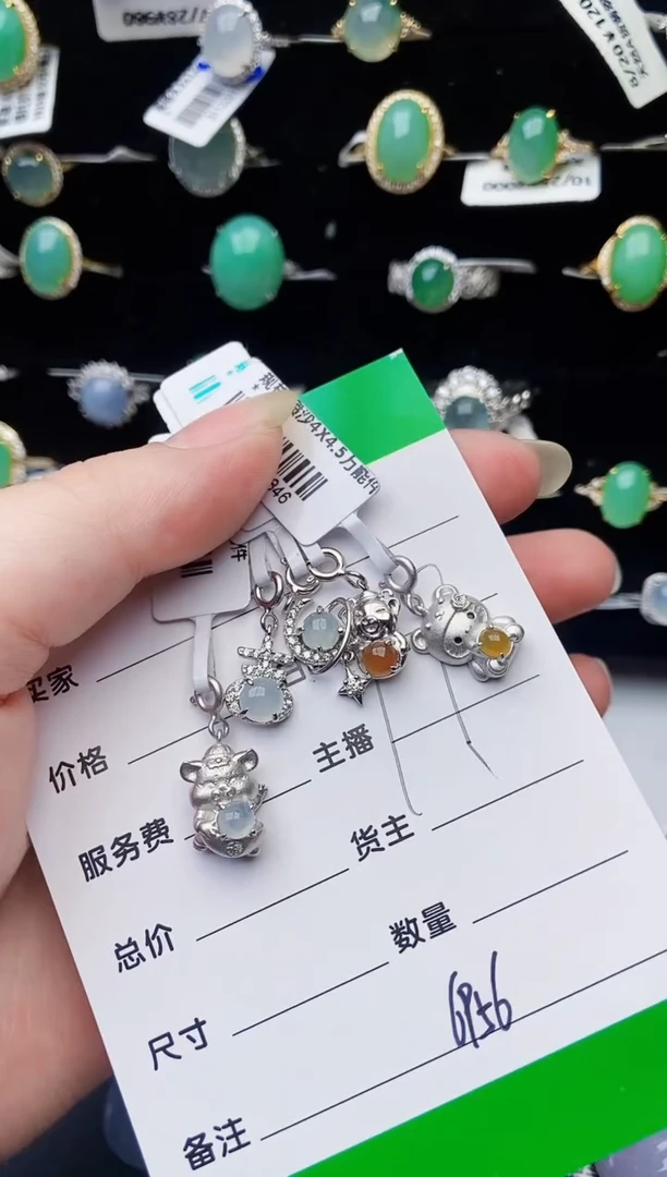 颈饰银S925镶嵌翡翠战*呀6956