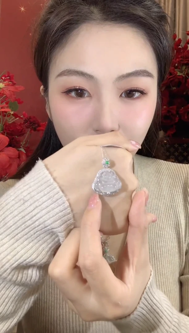 吊坠(不含链)18K金镶嵌翡翠A42翡翠