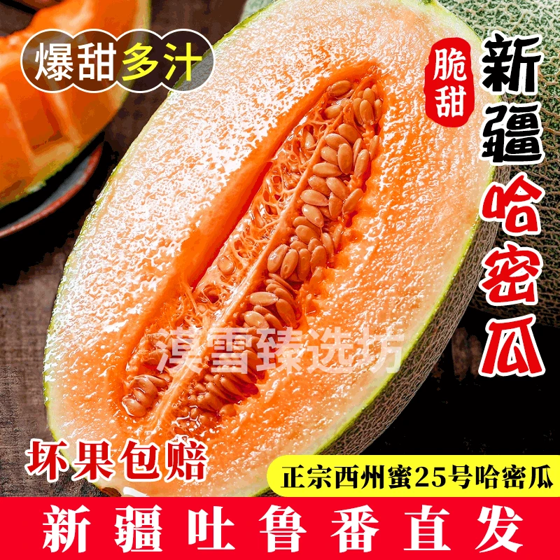 25年正宗新疆吐鲁番火焰山脚下头茬西州蜜25号哈密瓜脆甜多汁当季