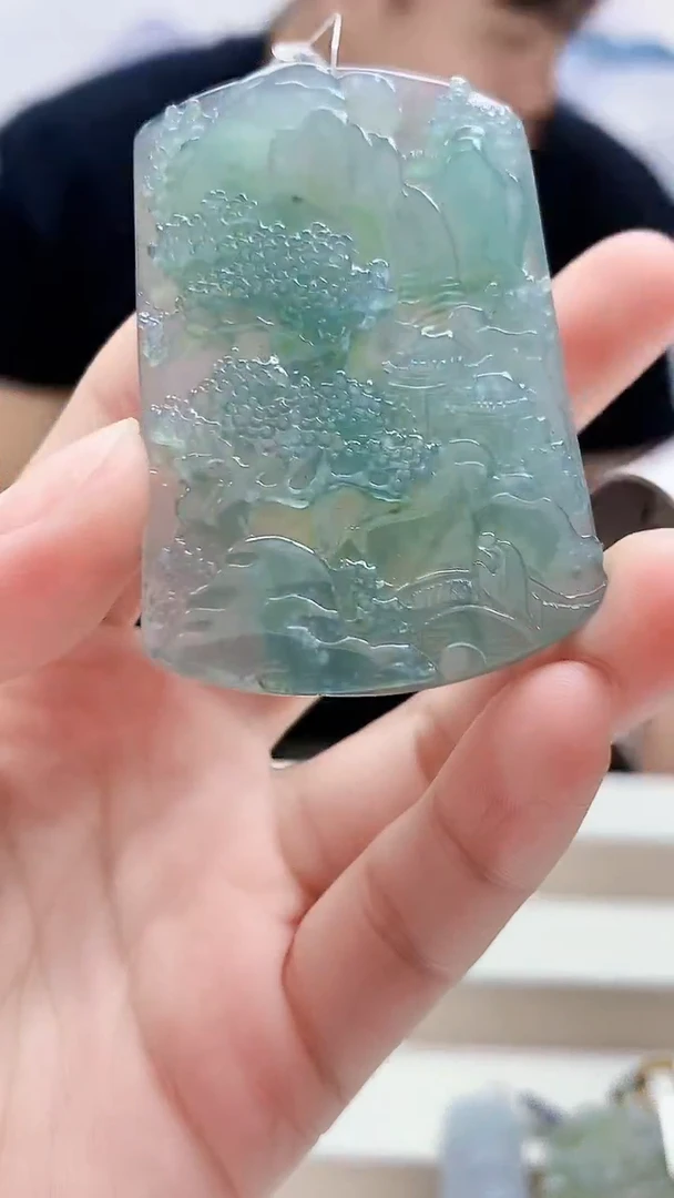 未镶嵌定制翡翠5145lr-毛货挂件188