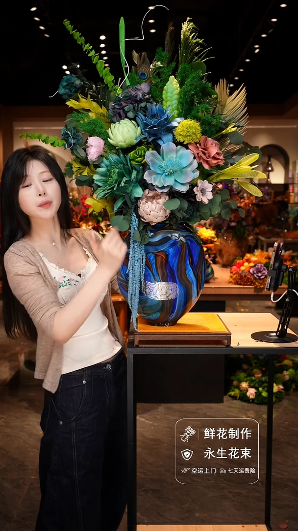 手工艺品琉璃手工花器花束空运包邮送货上门-以图片为准