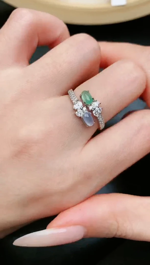 翡翠戒指银S925镶嵌....