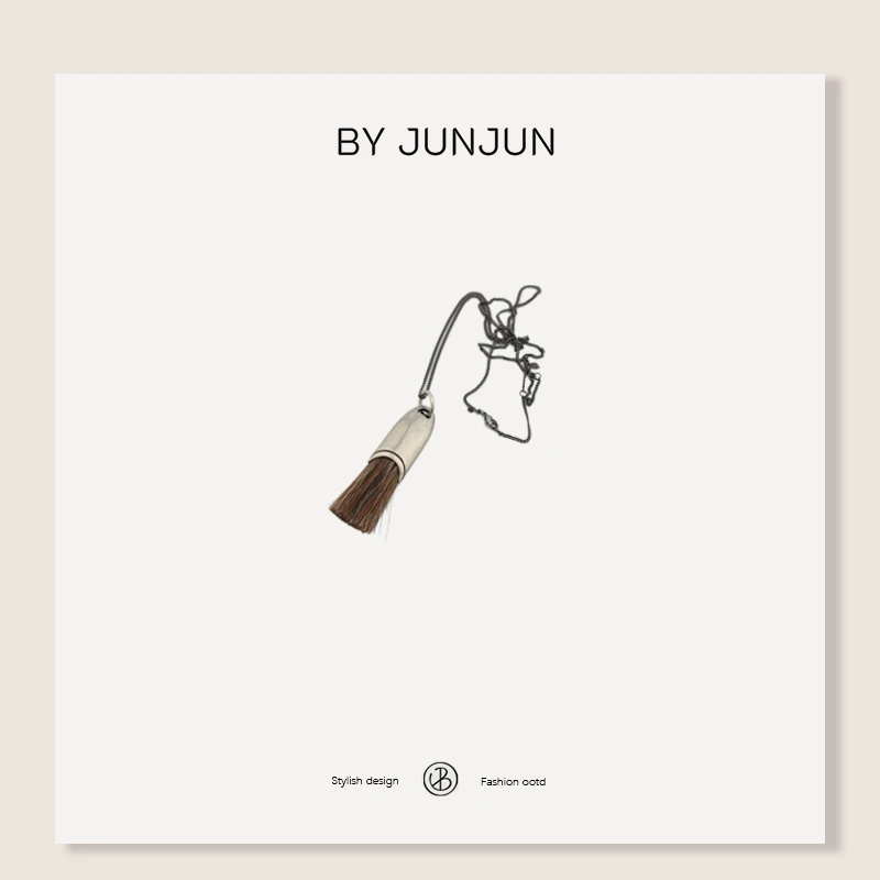 铜合金羽毛项链 Byjunjun 珺珺定制马尾刷项链C25X1400