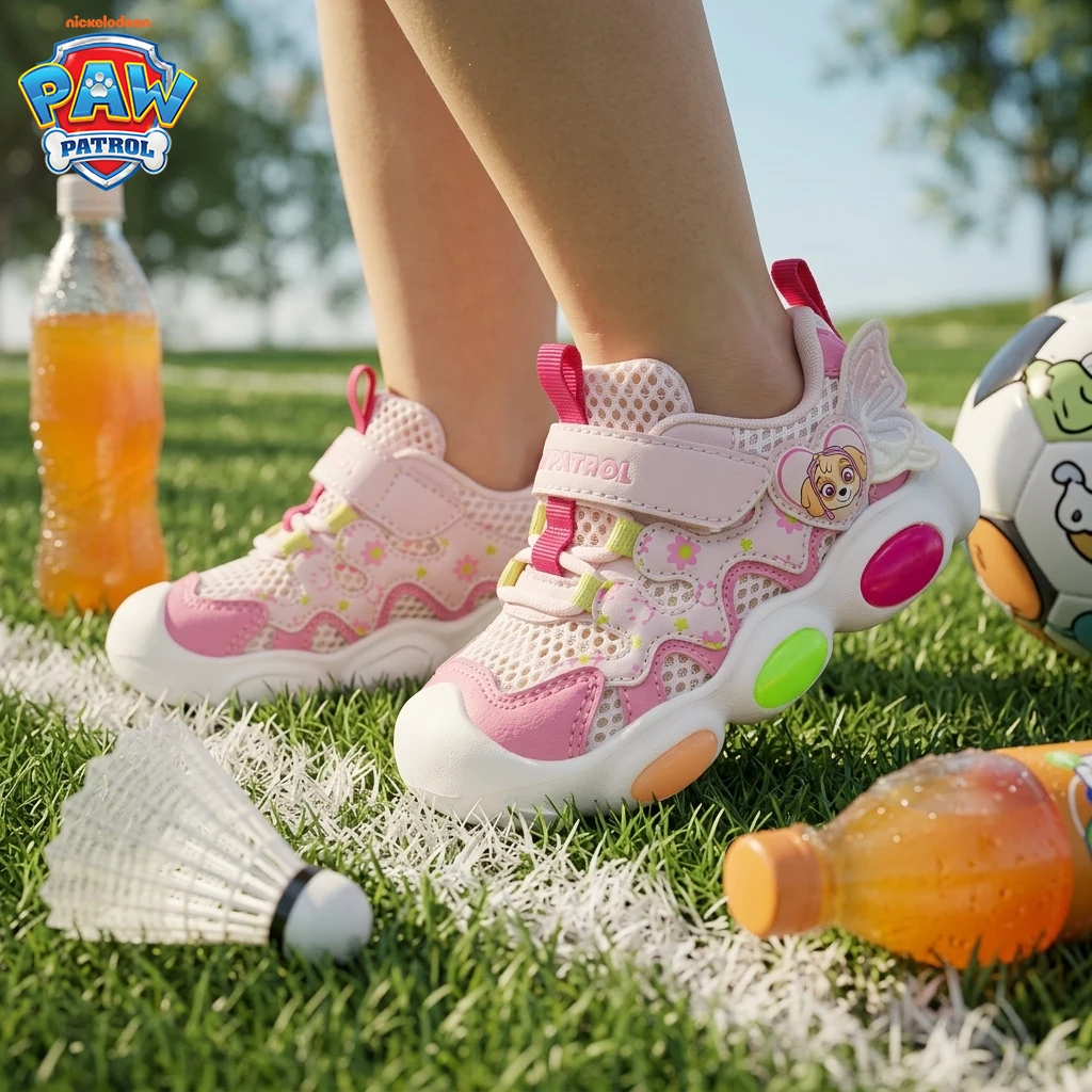 PAW PATROL/汪汪队立大功儿童春夏季新款透气网面闪灯休闲鞋