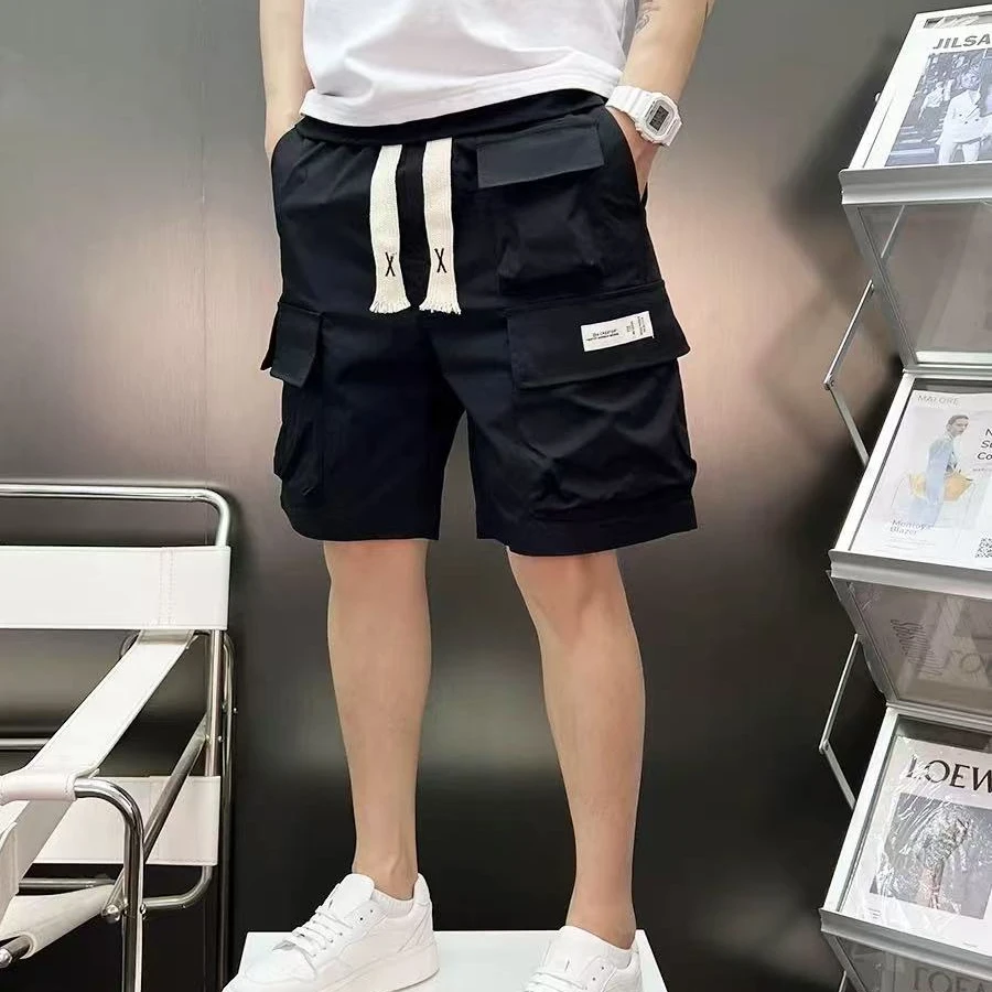 美式速干工装裤男夏季2025新款宽松多口袋休闲潮流百搭男士五分裤