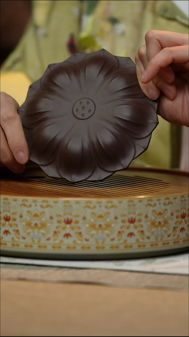 茶壶紫砂莲花壶承