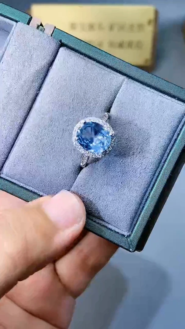 【闪购商品】海蓝宝石戒指银S925镶嵌354