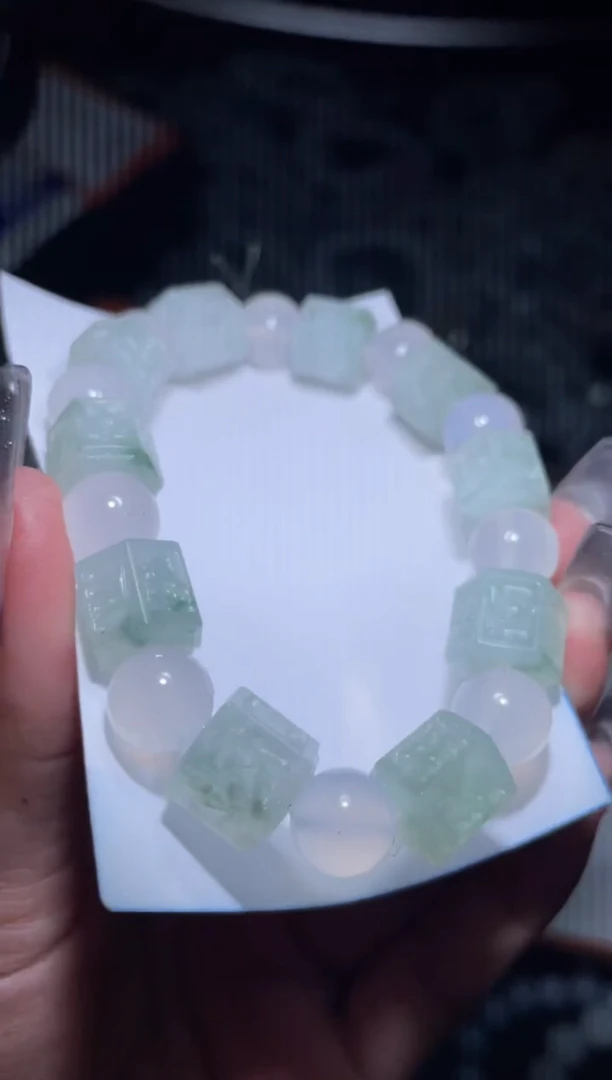 定制翡翠未镶嵌天然缅甸A货翡翠手串13