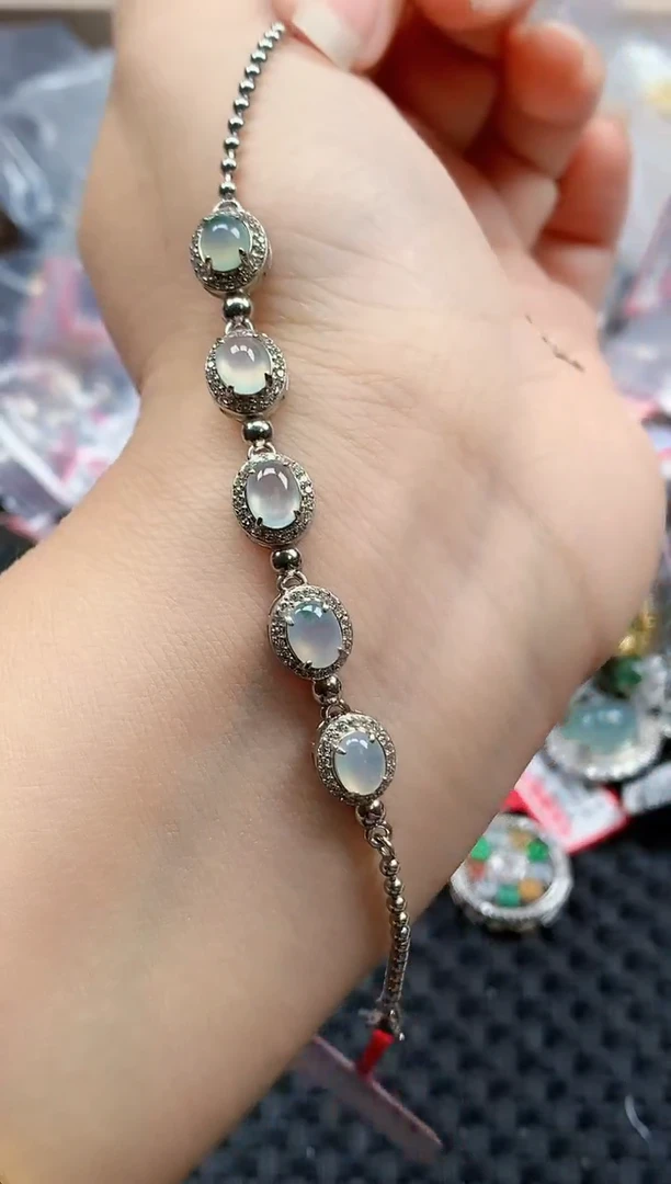 银S925镶嵌戒指翡翠天然A货缅甸翡翠