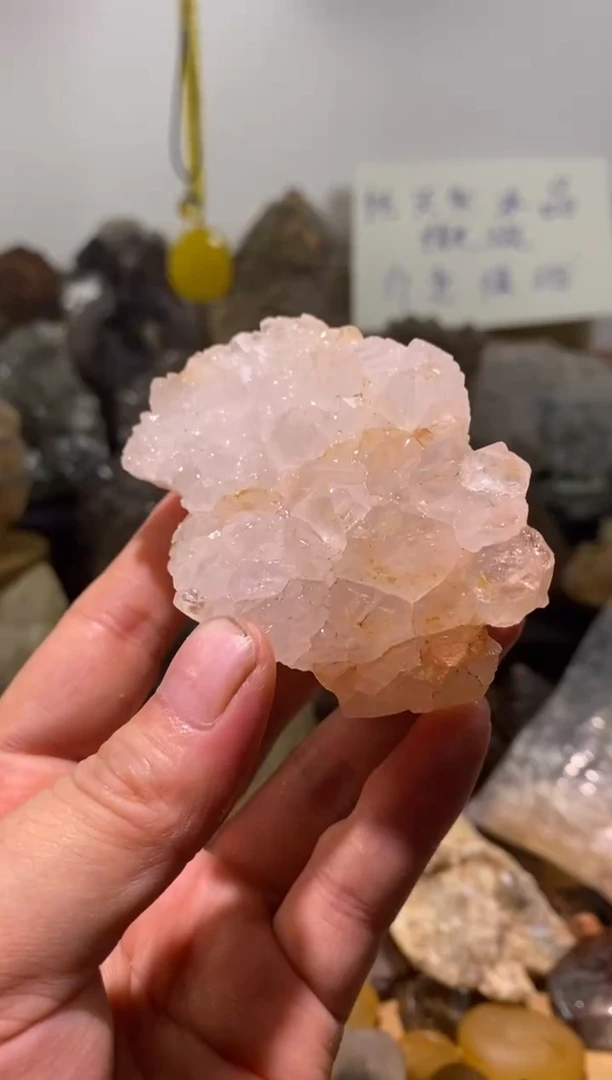 水晶珠宝半成品未镶嵌19号154g金口河晶花+发晶