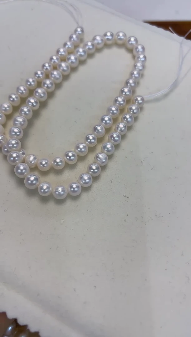 颈饰银S925镶嵌淡水珍珠6.5-7.5MM无核