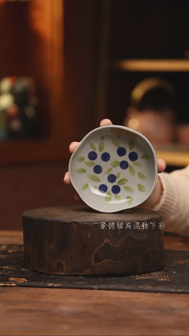 陶瓷景德镇高温釉下手绘陶瓷@L190@