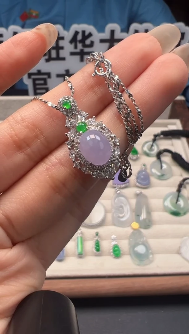 吊坠(赠链)银S925镶嵌翡翠缅甸珠宝严选