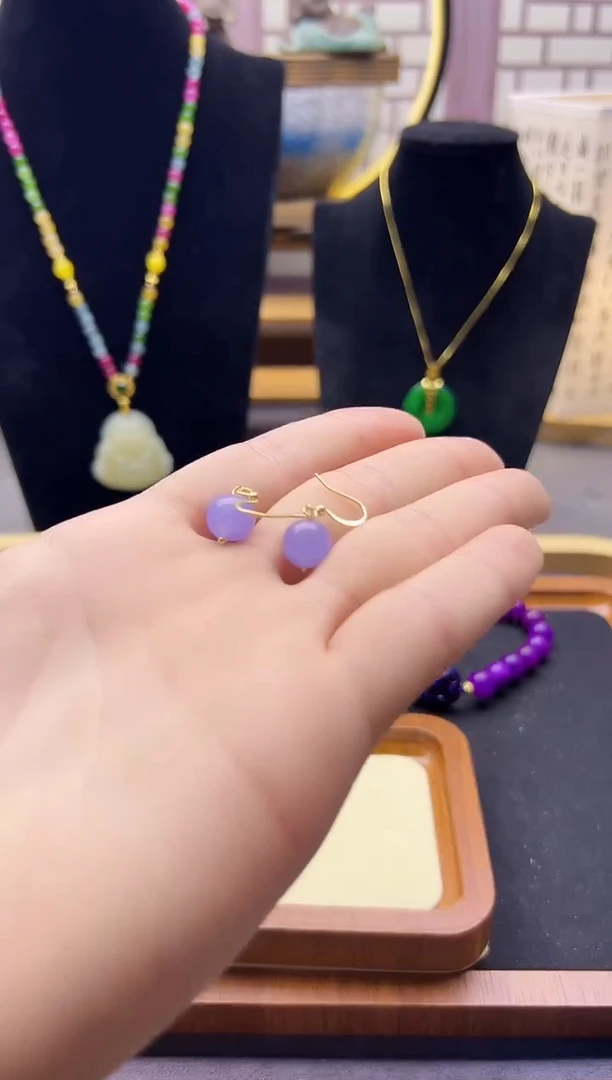 【闪购商品】翡翠耳饰14K金镶嵌E216