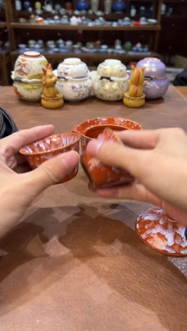 真的很便宜超好看会开片的旅行茶具