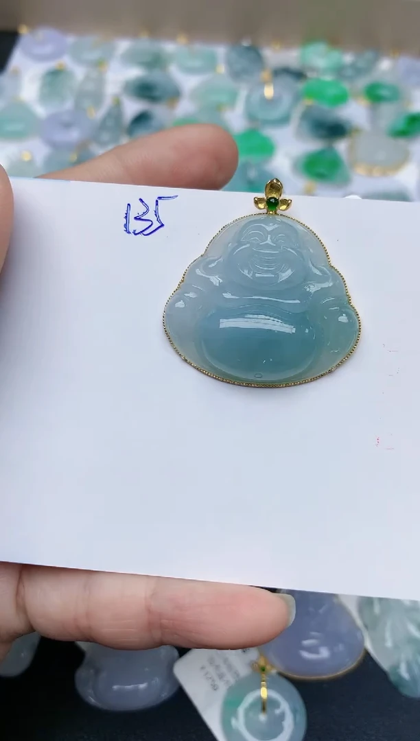 【闪购商品】翡翠颈饰18K金镶嵌天然翡翠A货    135