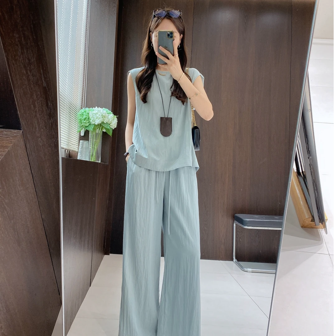 IMFLY金小金自制女装 休闲套装DYW9290夏季凉感背心小衫+休闲长裤