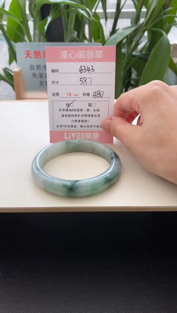 未镶嵌手镯翡翠圈口58.5编码a343