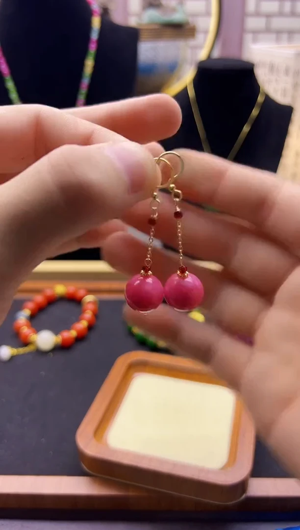 【闪购商品】碧玺耳饰14K金镶嵌E190