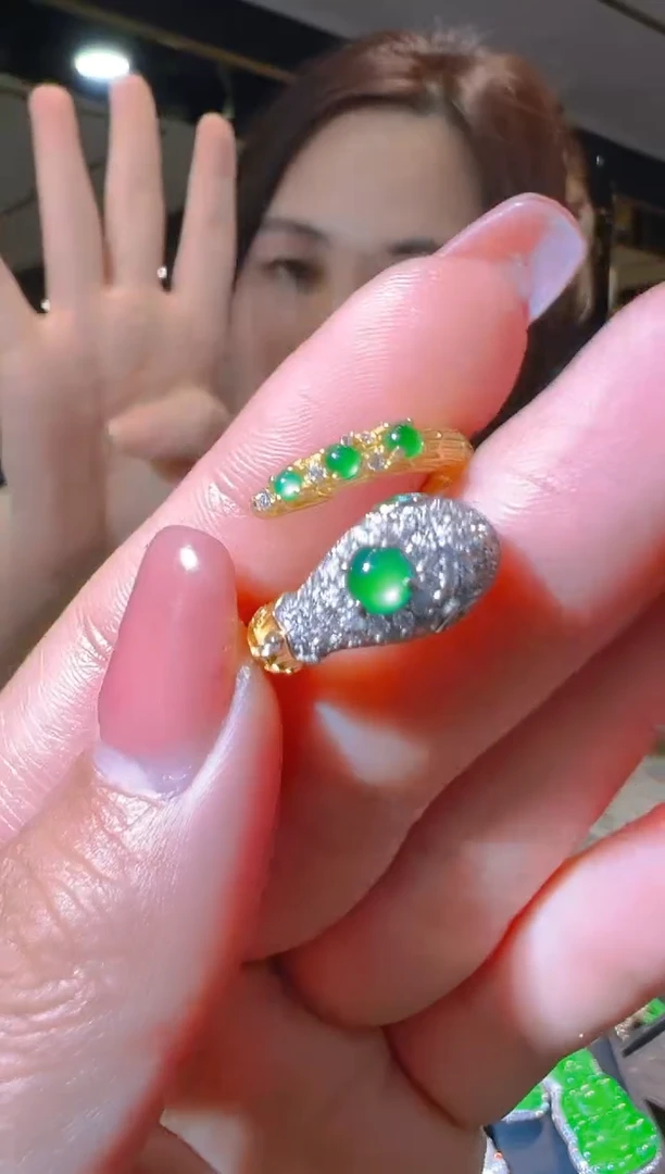 【闪购商品】翡翠戒指银S925镶嵌022（多样性发货）