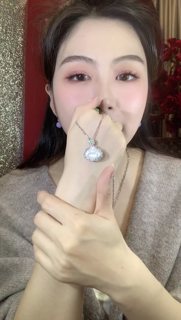 吊坠(不含链)18K金镶嵌翡翠A37翡翠