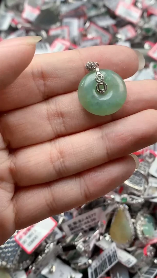 银S925镶嵌戒指翡翠天然A货缅甸翡翠