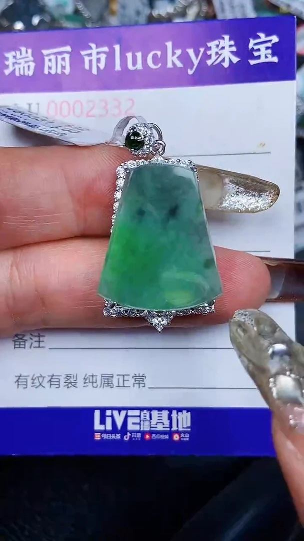 颈饰银S925镶嵌翡翠2332