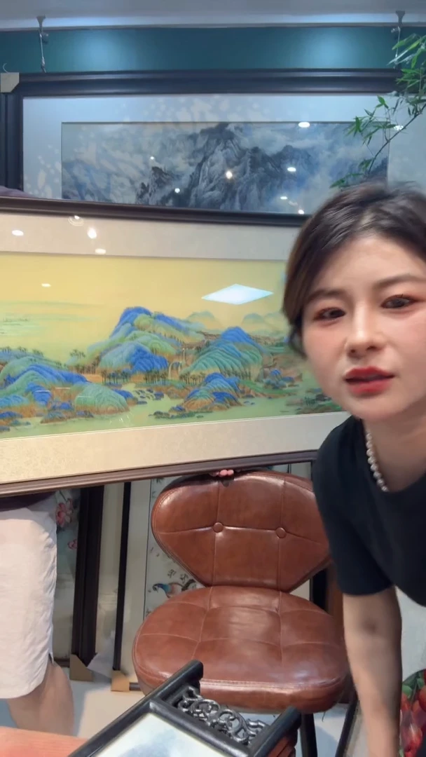 刺绣非遗苏绣手工刺绣千里江山横版