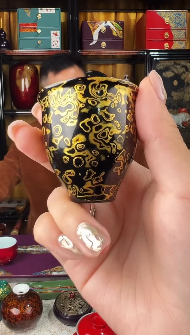 黑金一口杯-太古大漆