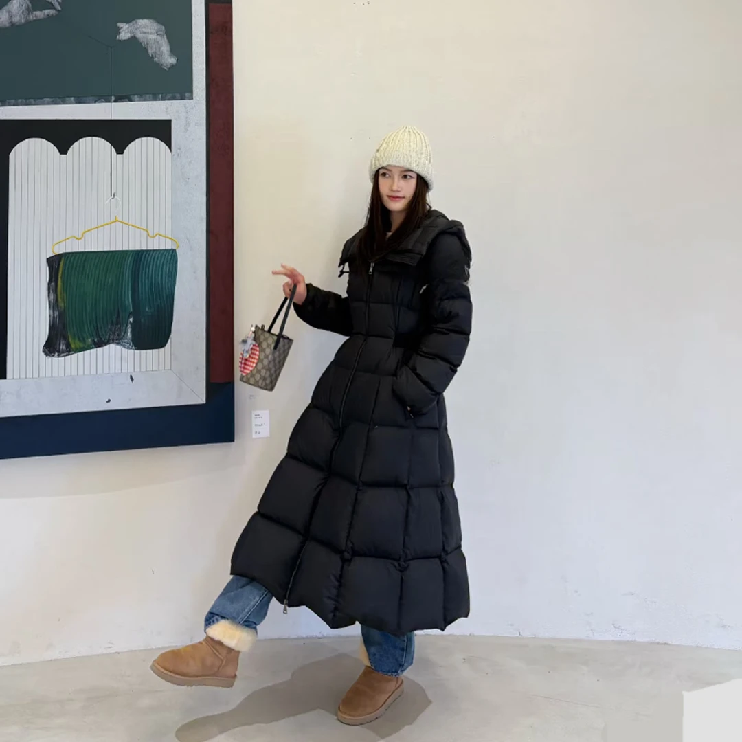 2025在逃公主mia米娅过膝加厚修身温婉风长款鹅绒服羽绒服-818