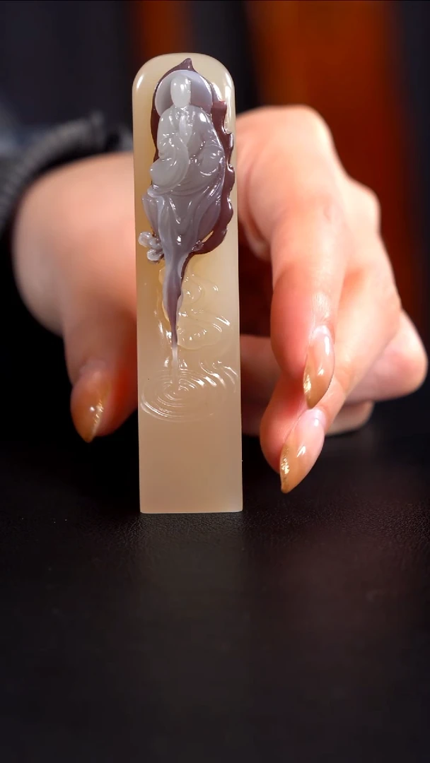 寿山石漫****迷结晶芙蓉印章