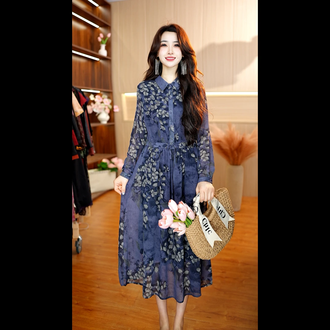 1182-20（蓝色妖姬）新款女士连衣裙