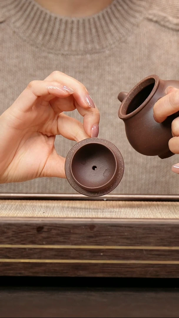 茶壶紫砂暗肝色  潘壶  电窑