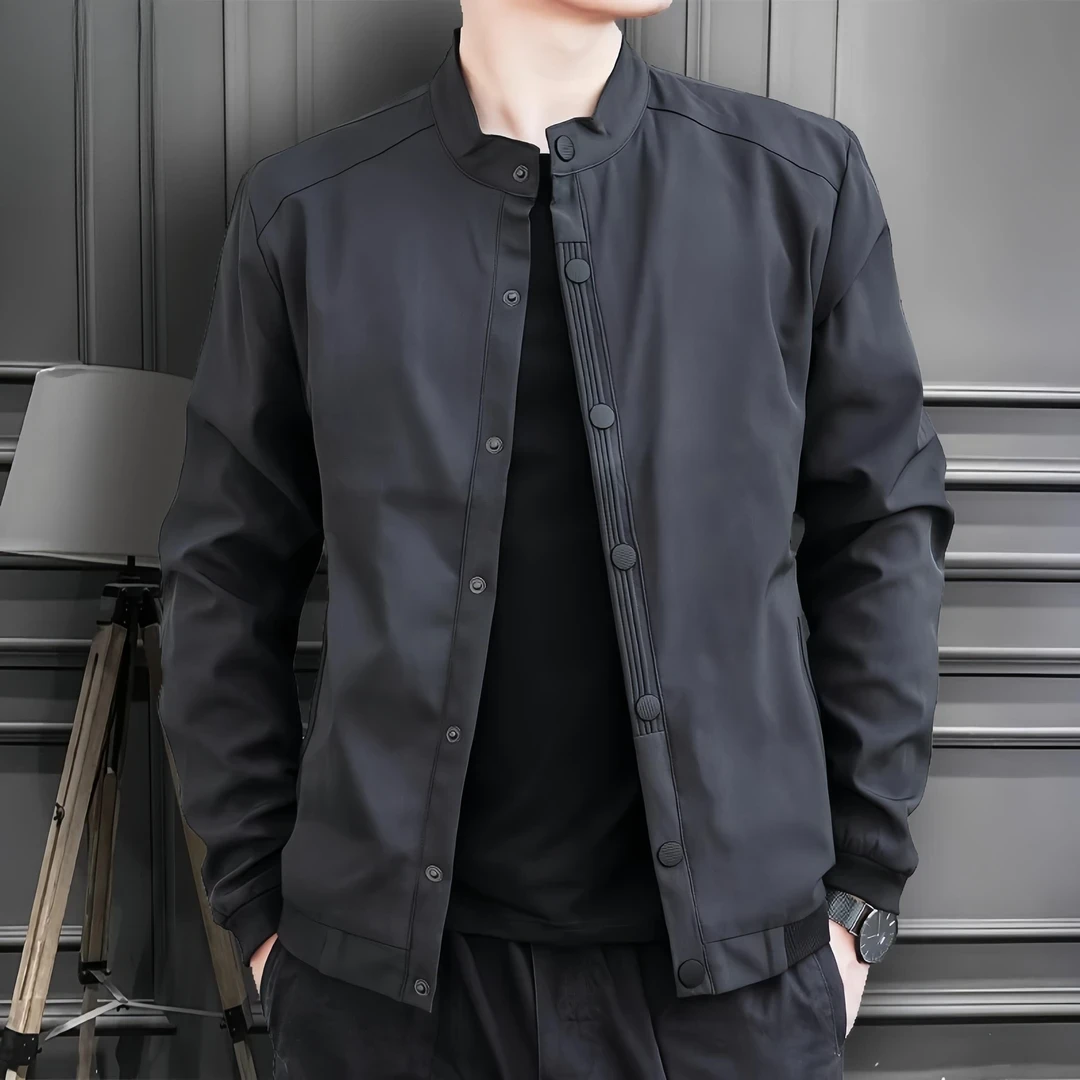 2025蛇年外套男春秋季新款休闲宽松百搭潮流大码立领夹克上衣服男