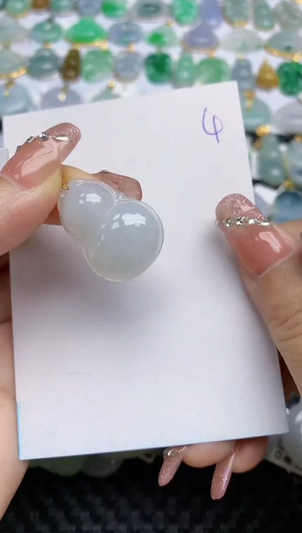 【闪购商品】翡翠颈饰18K金镶嵌天然A货翡翠 4