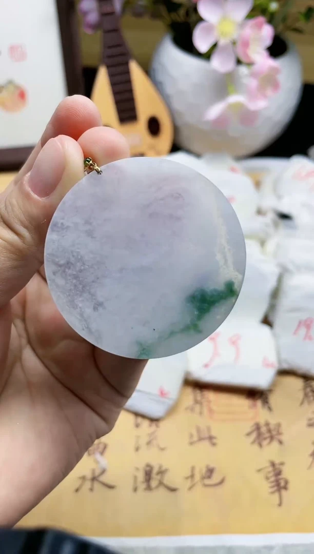 翡翠18K金镶嵌颈饰00006