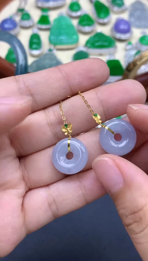 18K金镶嵌翡翠耳饰309-中国好珍宝