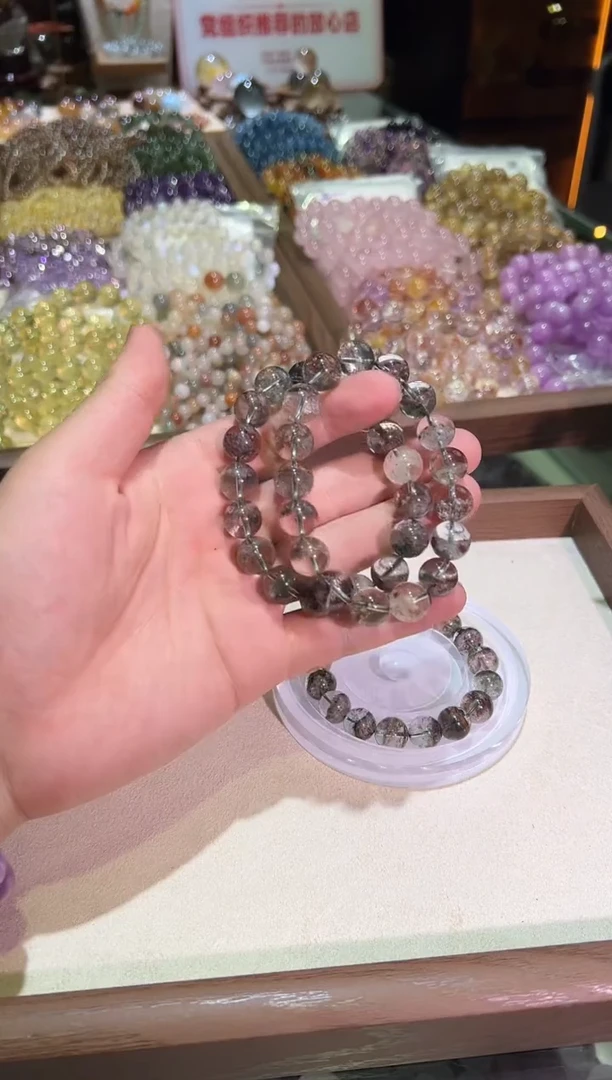 未镶嵌手链水晶12mm+净体四季幽灵聚宝盆（多样性发一）