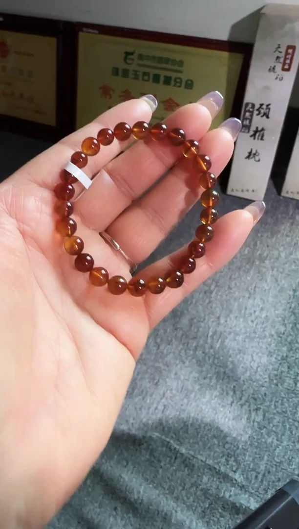 手串琥珀未镶嵌#1缅甸琥珀紫罗兰手串6mm