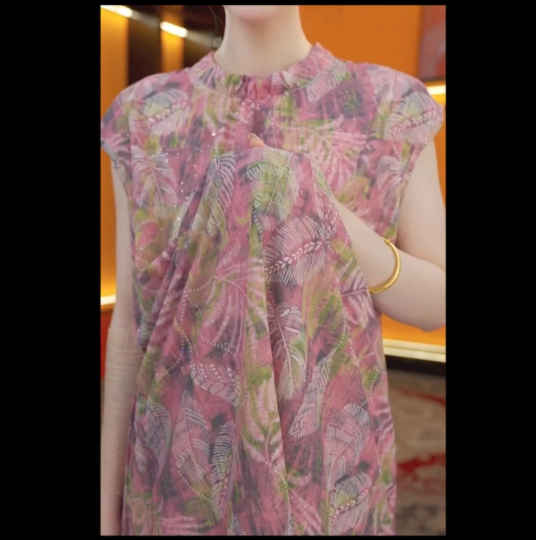 夏季新款气质显瘦冰雪丝系带连衣裙