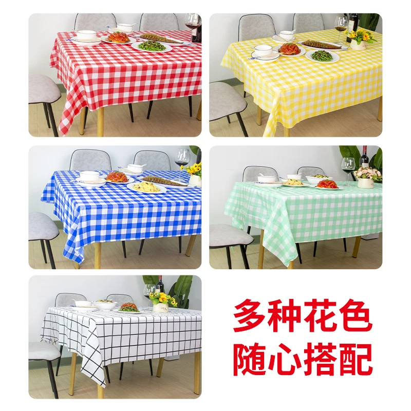 5张一次性餐桌140X140CM印花桌布防油加厚户外铺垫野餐垫网红格子