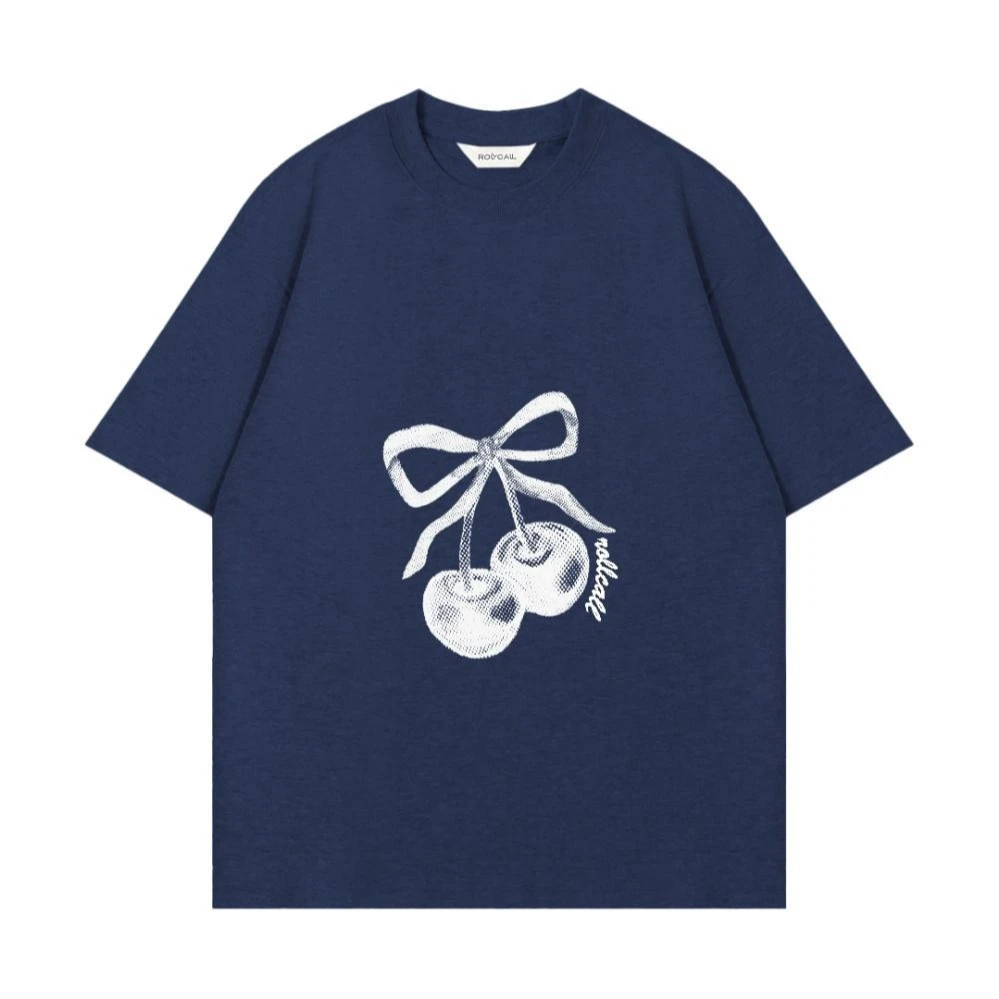 【茉舍】ROLLCALL 藏蓝色樱桃印花短袖T恤 RL25SSS13-650