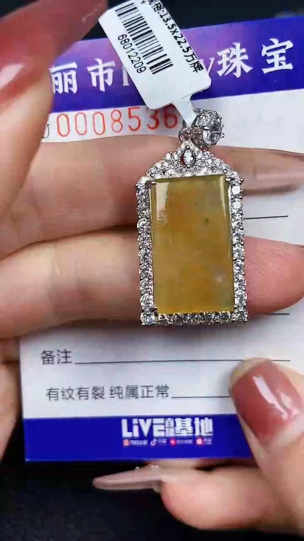 颈饰银S925镶嵌翡翠8536