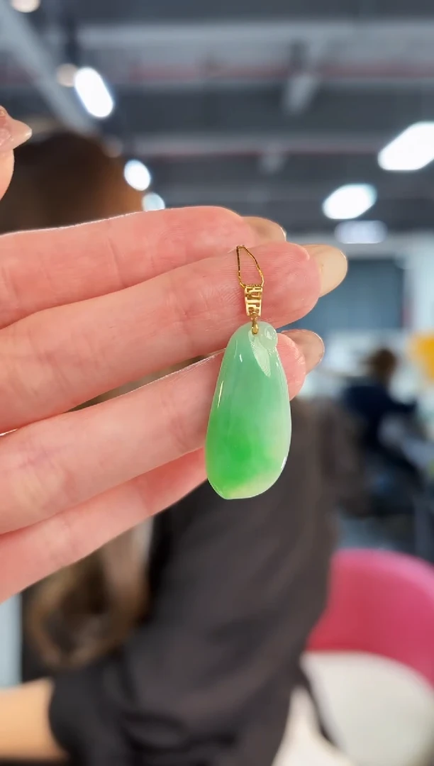 【闪购商品】翡翠颈饰18K金镶嵌缅料A货/支持复检/一件