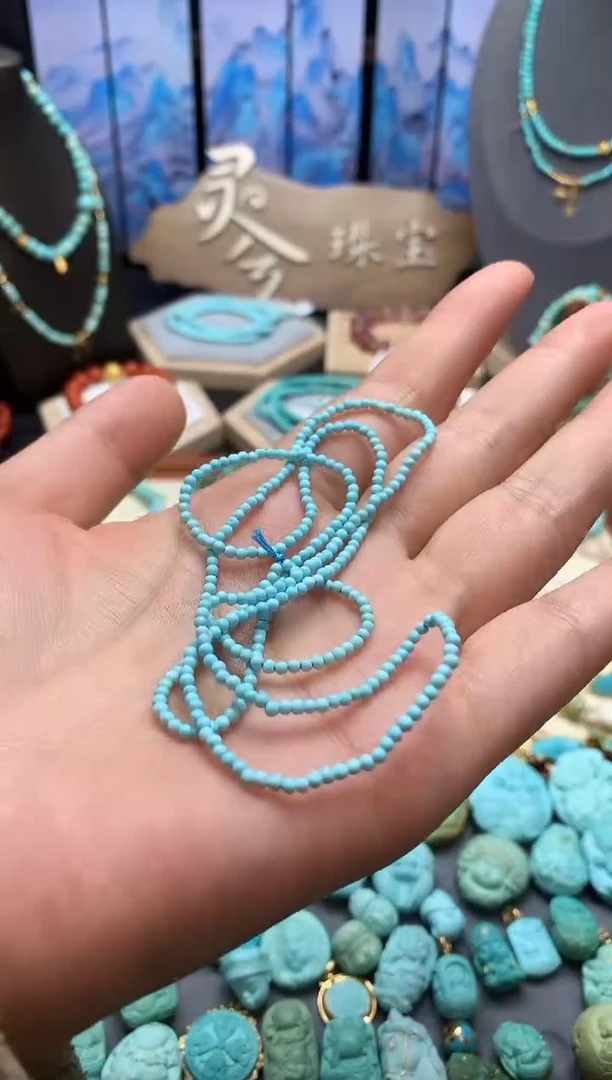 【闪购商品】绿松石手链未镶嵌高瓷绿松石小米珠