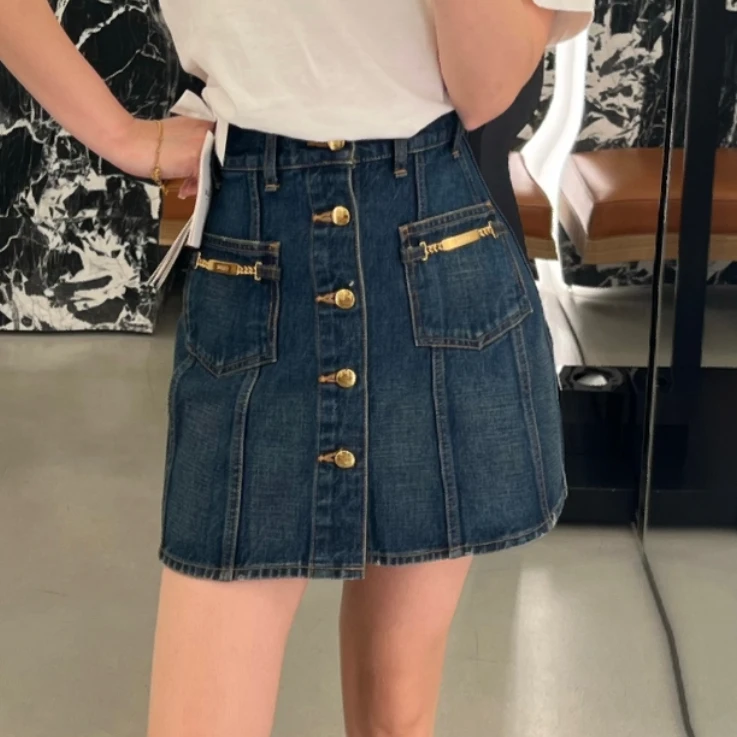 全新未使用 Celine/思琳 Celine 牛仔短裤 蓝色/28