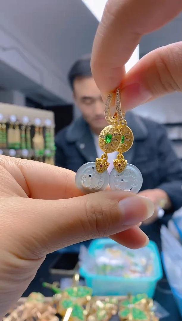 【闪购商品】翡翠耳饰合金0176翡翠耳包