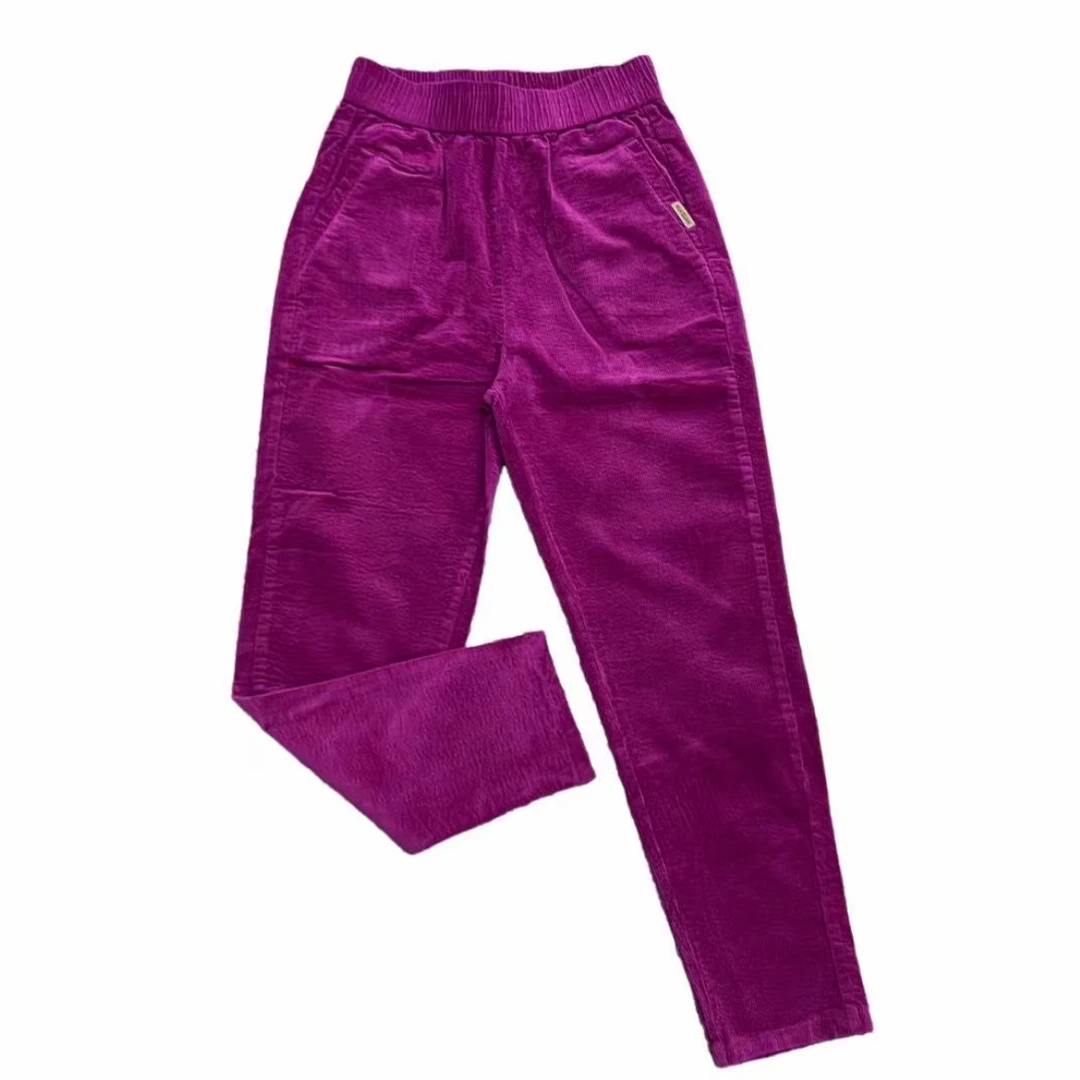 2025女士灯芯绒复古直筒新款时尚哈伦裤女宽松显瘦洋气休闲裤