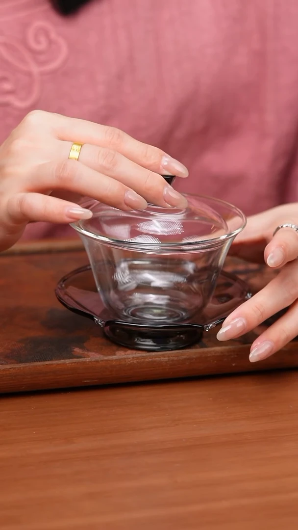 【闪购商品】禾器/荷叶盖碗/浅黑色/定制版