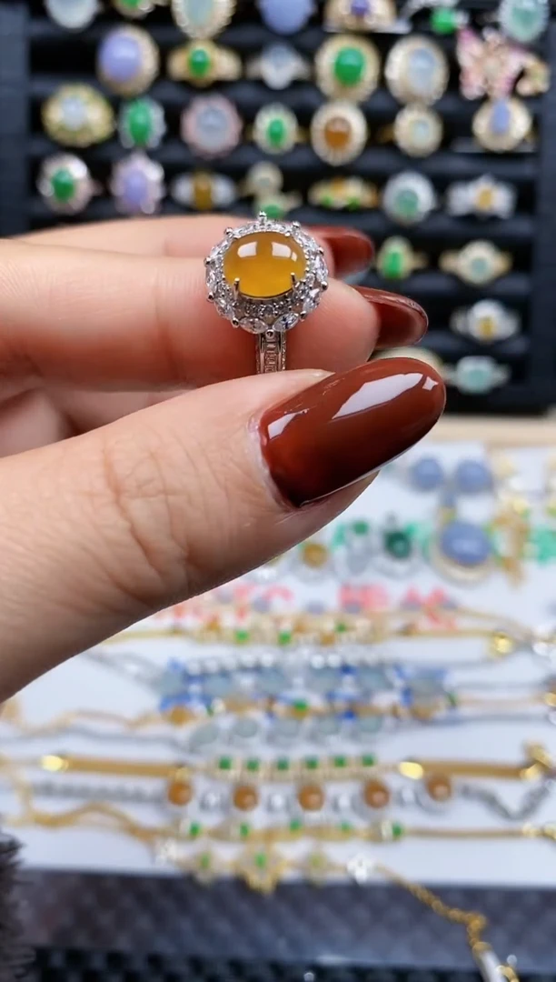 银S925镶嵌戒指翡翠210